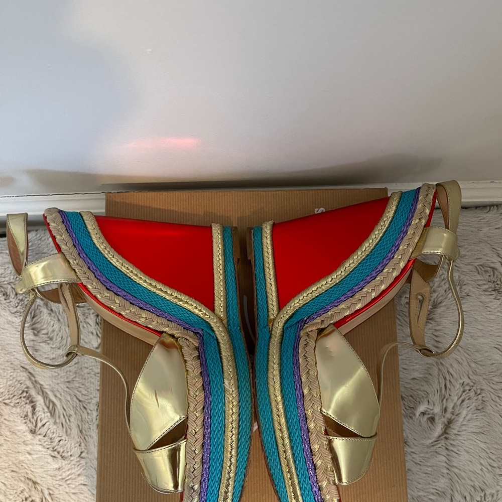 Christian louboutin tortolita gold wedges 140mm - Picture 7 of 10